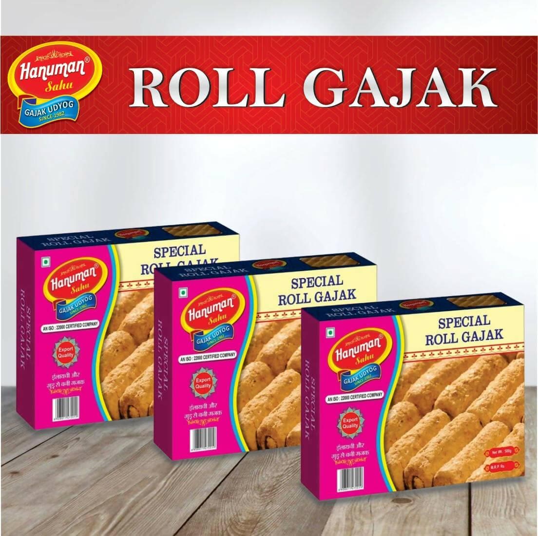 HANUMAN SAHU GAJAK UDYOG Special Roll Gajak (Soft & Crunchy Gajak) Khasta Gajak, Seasame Seeds (500 GM) - HalfPe