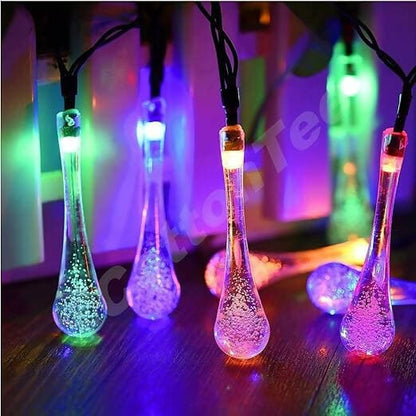 Multicolor Water Drop LED Bulbs String Ball Globe Lights (14 lights) - HalfPe