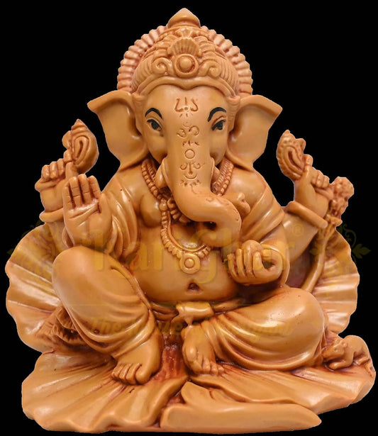 KariGhar Ganesh ji Ganpati Bappa Shoeflower Idol for Car Dashboard, House Warming, Puja Ghar, Diwali, Decoration - HalfPe