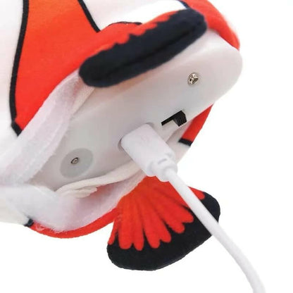 pet gains PGQ 30 cm Flopping Clownfish Cat Toy - USB Rechargeable Battery - HalfPe