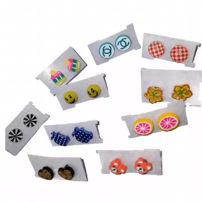 SENECIO 10Pair Set of Assorted Mix Design Women's Girls Tops Studs Earrings Combo Pack - HalfPe