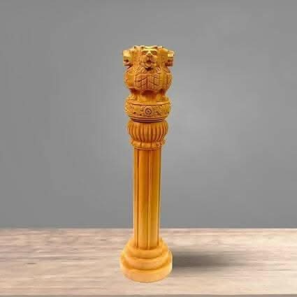 santarms Wooden Ashoka Stambh (12 Inches) - HalfPe