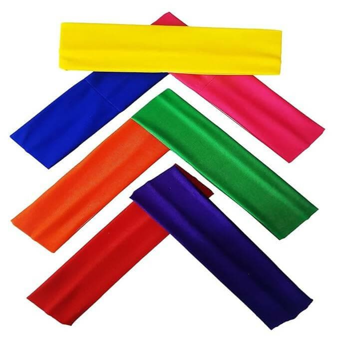 SENECIO Gym Workout Multicolor Wide Strap Cotton Soft Stretch Sweat Absorbent Elastic Headband for School Girls & Women (7pcs) - HalfPe