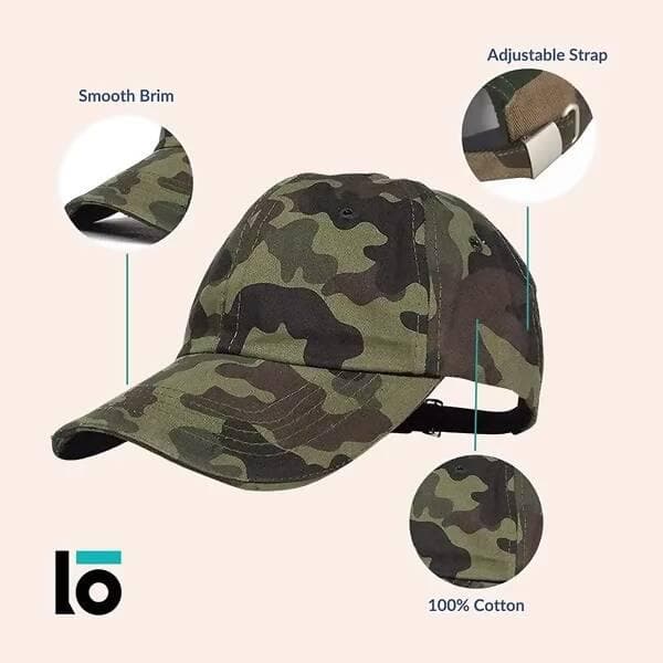 Plain Army Stylish Adjustable Caps (Military green, unisex) - HalfPe